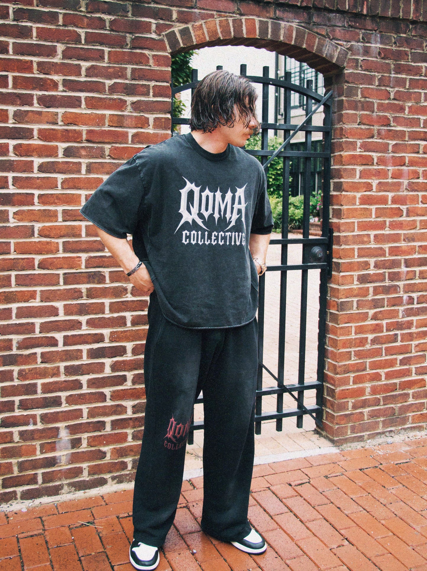 QOMA Collective Pure Cotton Monkey Wash Loose-Fit Sweatpants