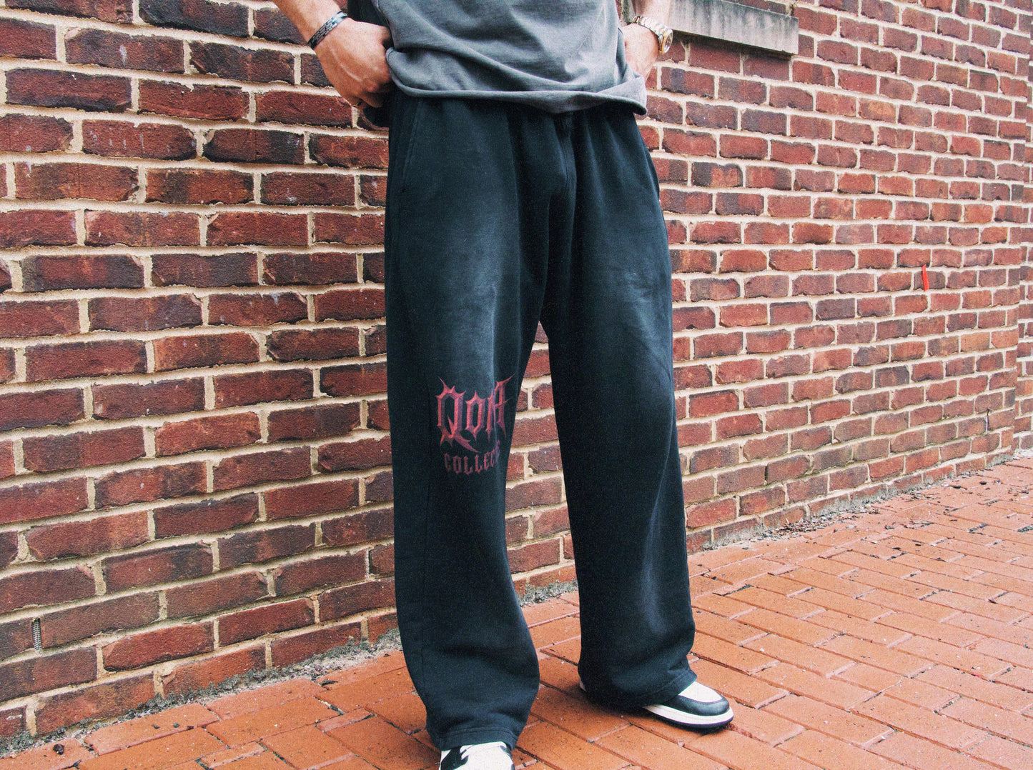 QOMA Collective Pure Cotton Monkey Wash Loose-Fit Sweatpants