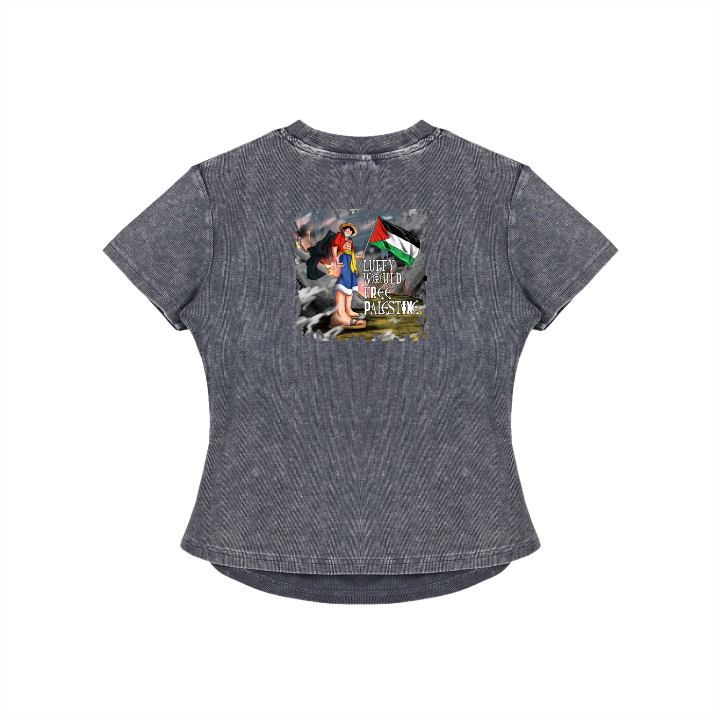 Luffy Would Free Palestine Bodycon Cotton T-Shirt