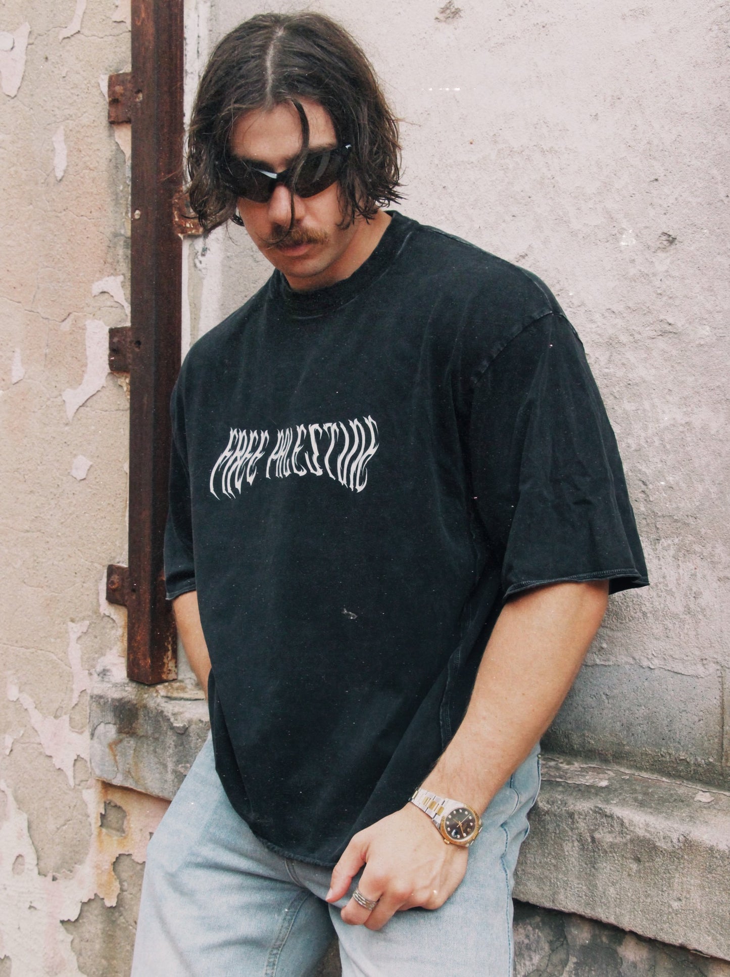 Raw Edge Snow Washed Boxy T-Shirt