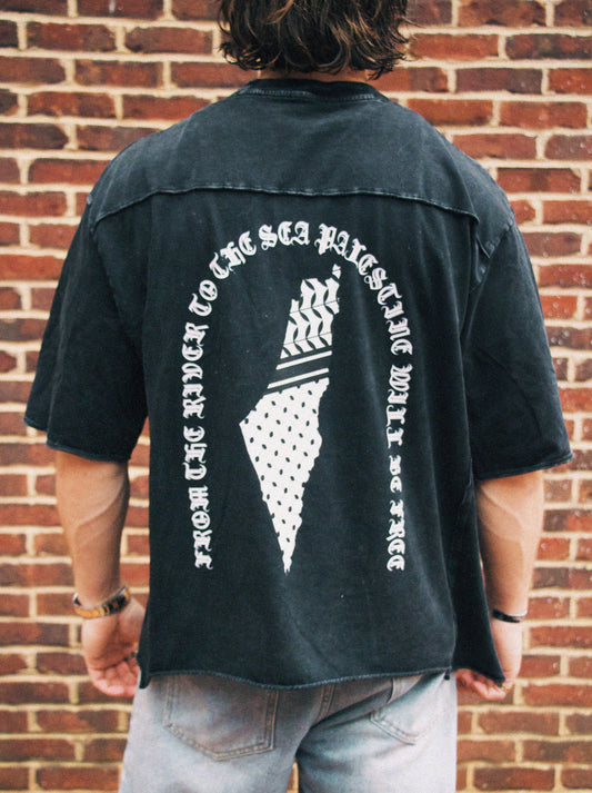 Raw Edge Snow Washed Boxy T-Shirt