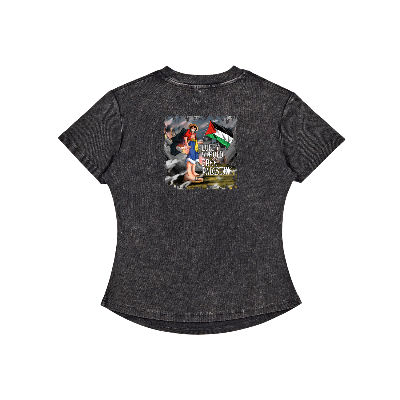 Luffy Would Free Palestine Bodycon Cotton T-Shirt