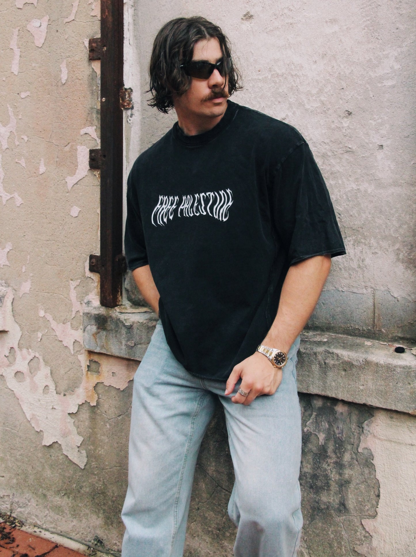 Raw Edge Snow Washed Boxy T-Shirt