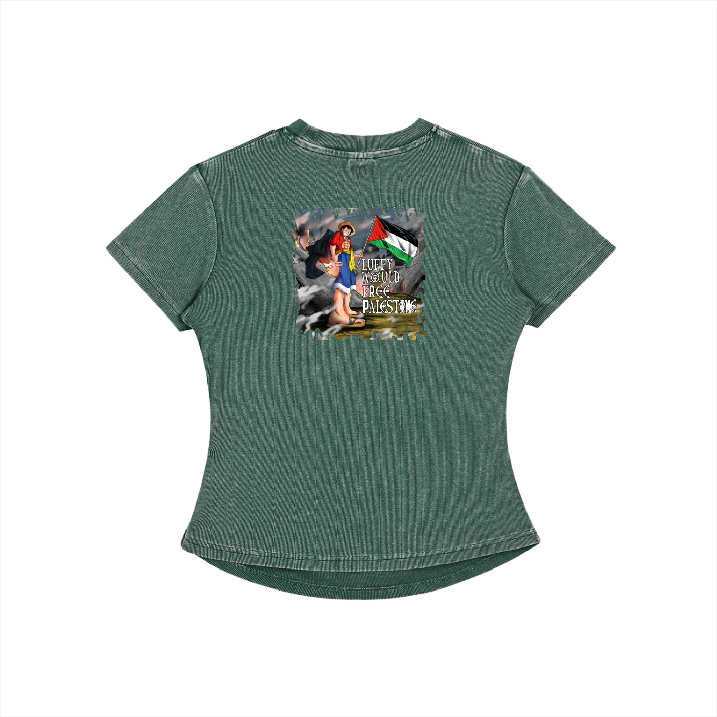 Luffy Would Free Palestine Bodycon Cotton T-Shirt