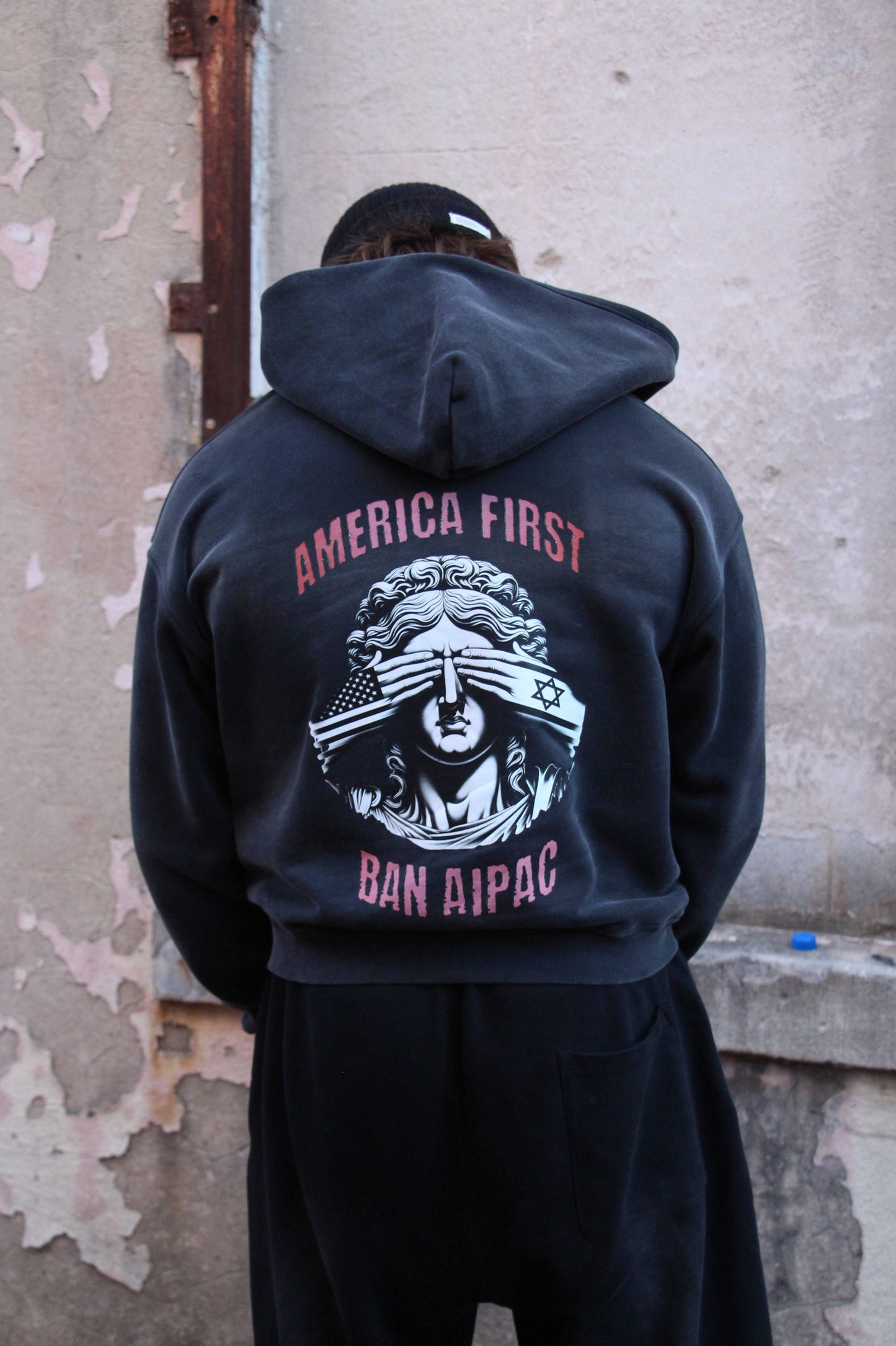 Sunfade Two-way Zipper Boxy Fleece Hoodie