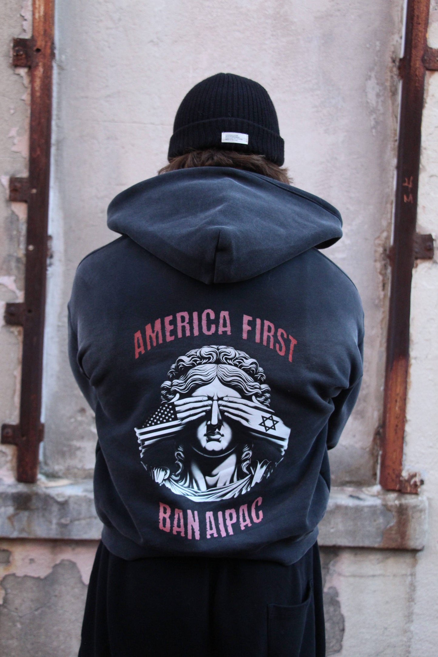 Sunfade Two-way Zipper Boxy Fleece Hoodie