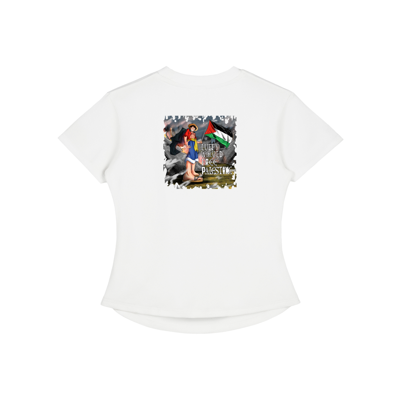 Luffy Would Free Palestine Bodycon Cotton T-Shirt