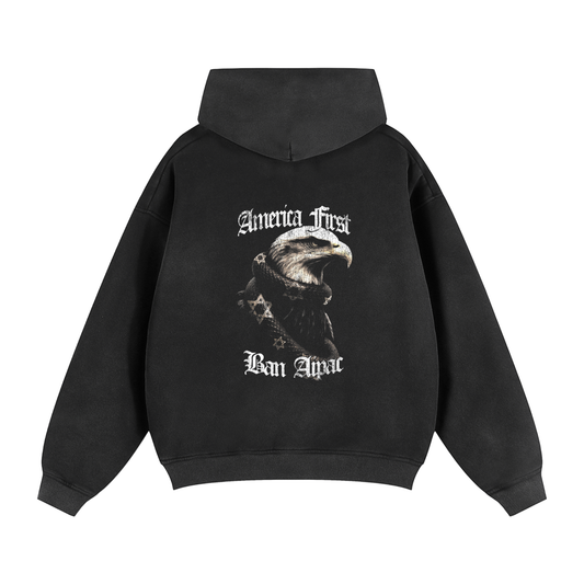 BAN AIPAC Zipper Boxy Fleece Hoodie